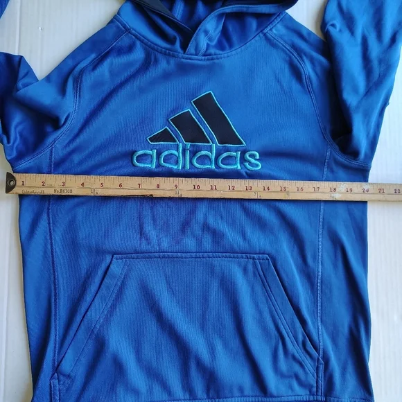 Adidas Youth Boys Hoodie Size Large Hooded Sweatshirt Kangaroo Pouch - Picture 10 of 15